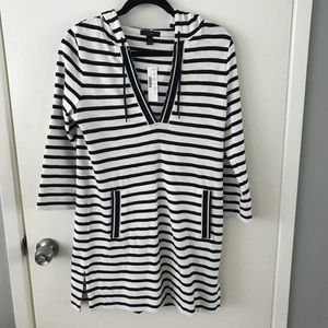 J.Crew striped tunic beach coverup